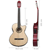 Guitarra clásica cutaway con ecualizador y 6 cuerdas