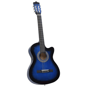 Guitarra clássica com 6 cordas 38" azul