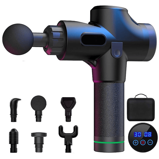 Muscle Massage Gun 6 Heads 30 Levels Black