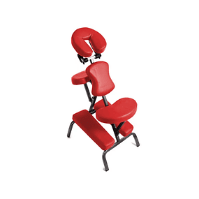 Cadeira Metálica para Massagens e Terapias (c/ acessórios e saco de transporte) - Vermelho