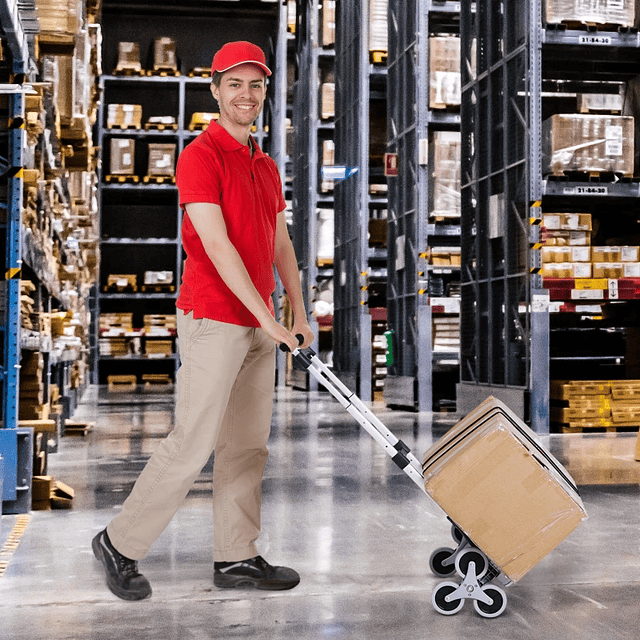 Portable ladder hand truck with wheels carry 70kg folding cart for market and delivery warehouses