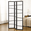 Biombo 3 paneles Separador de ambientes Plegable de madera 135x180 cm Blanco y Negro