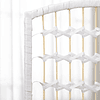 Biombo separador de espacios de 4 hojas cuerda de papel y estructura de madera 60x170 cm blanco