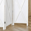 Separador de ambientes de 4 paneles Plegable 182x170cm Separador de ambientes de madera Decoración elegante para dormitorio Sala de estar Blanco