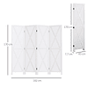 Separador de ambientes de 4 paneles Plegable 182x170cm Separador de ambientes de madera Decoración elegante para dormitorio Sala de estar Blanco