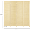 Screen with 4 Folding Panels 180x180 cm Room Separator Handwoven in Bamboo and Cotton Thread 180x180 cm Wood