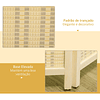 Biombo con 4 Paneles Abatibles 180x180 cm Separador de Ambientes Tejido a Mano en Bambú e Hilo de Algodón 180x180 cm Madera
