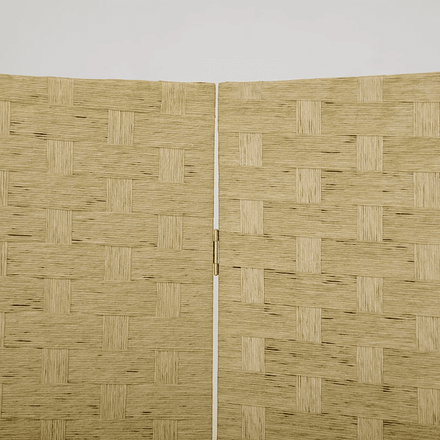 Separador de ambientes con 4 paneles 159,5x169,5 cm Cuerda de papel marrón Separador de ambientes plegable