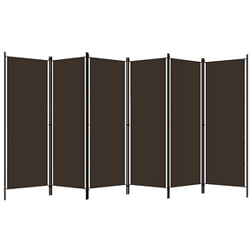 Biombo de 6 paneles 300x180 cm - Marrón