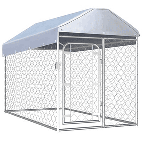 Outdoor kennel with roof 200x100x125 cm