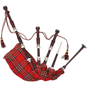 checkered pattern scottish bagpipes - Red