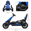 Go Kart Eléctrico para Niños Kart con Batería 12V Velocidad Regulable 3-5 km/h y Cinturón de Seguridad 100x58x58,5 cm Blanco