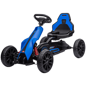 Go Kart Elétrico para Crianças Kart a Bateria 12V Velocidade Ajustável 3-5 km/h e Cinto de Segurança 100x58x58,5 cm Branco