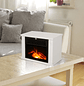 Portable Electric Fireplace with Adjustable Thermostat 600W/1200W and Realistic Flame Effect 34x17x25cm White - thumbnail 4