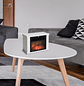 Portable Electric Fireplace with Adjustable Thermostat 600W/1200W and Realistic Flame Effect 34x17x25cm White - thumbnail 5