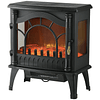 Chimenea Eléctrica 1000W/2000W con Temperatura Regulable y Brillo Regulable para Habitaciones de 15-30 m² 55x31x58 cm Negra