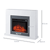 1800-2000W Electric Fireplace with Remote Control Adjustable Flame Thermostat Weekly Timer and Overheat Protection 113x26.6x87.5cm White