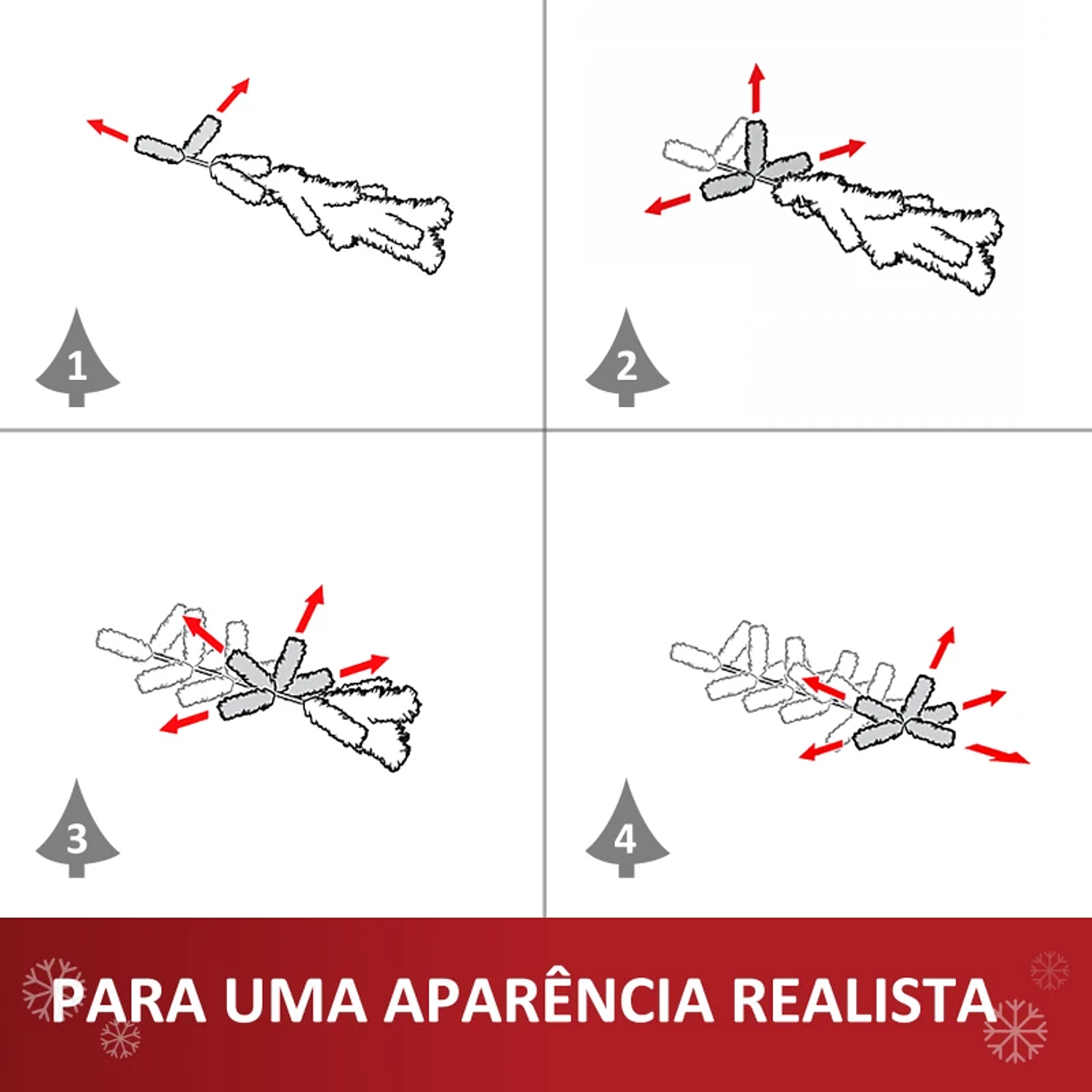 Árvore de natal de 210 cm 2012ramos com Suporte Metálico Árvore de Natal de ponta branca artificial Realista para interiores Φ130x210 cm 6