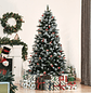 Árvore de Natal Artificial 180cm com 678 Ramas 53 Pinhas e 53 Frutinhas Folhas de PVC PE Base Dobrável e Suporte Metálico Decoração de Natal para Interiores Verde - Thumbnail 1