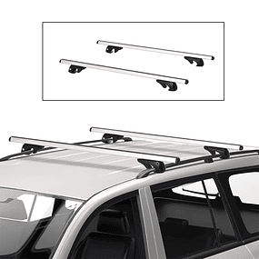 Portaequipajes universales para coches, rieles de techo con riel de aluminio de 135 cm y llave, carga de 75 kg, color plateado