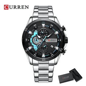 Men's stainless steel watch, chronograph & date