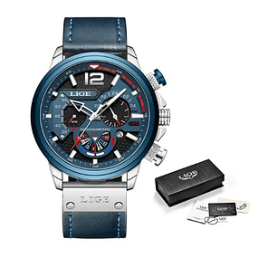 Relógio quartzo com cronógrafo de luxo masculino casual e desportivo LIGE/CURREN