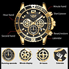 Reloj militar de acero inoxidable para hombre (cronómetro, fecha)