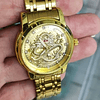 Reloj de cuarzo resistente al agua de acero inoxidable para hombre, Golden Dragon