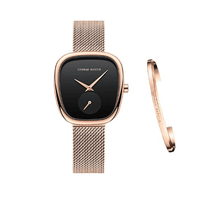 Reloj de pulsera para mujer de cuarzo Tonneau Design