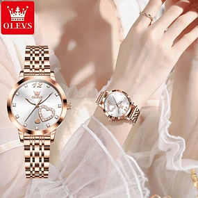 Reloj de Acero Inoxidable para Mujer, Elegante Reloj de Cuarzo