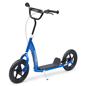 Scooter for Children above 5 years Scooter with 2 Large 12-inch Wheels with Brake and Height-Adjustable Handlebar Load Max. 100kg 120x52x80-88cm - Blue
