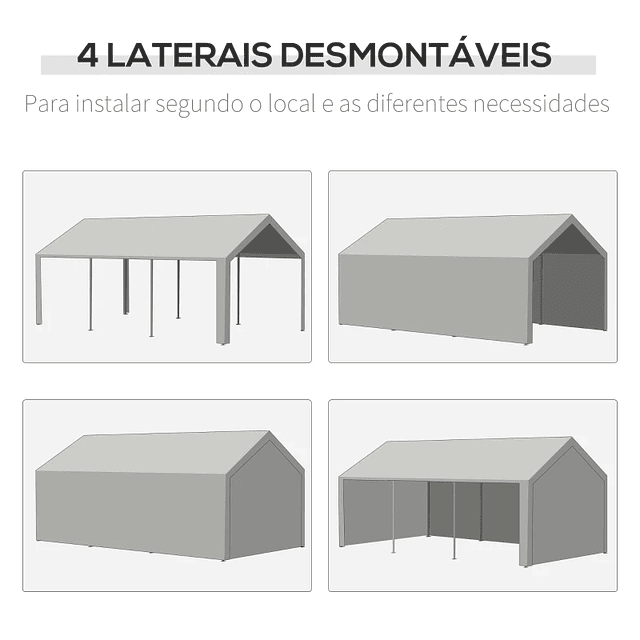 Tenda para Festas 6x3 m Tenda para Jardim com 3 Portas Janelas de Malha Enroláveis para Varanda Casamento Eventos Branco 