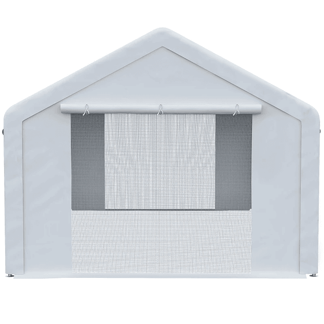 Party Tent 6x3 m Garden Tent with 3 Doors Rolling Mesh Windows for Balcony Wedding Events White