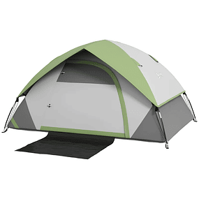 Tenda de Campismo Dobrável para 2 Pessoas com Janela e Bolsa de Transporte Impermeável 3000 mm 210x110x150 cm Verde