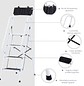 Escada Dobrável com 4 Degraus Apoio para os Braços e Suporte para Ferramentas 50x83x155 cm Branco - Thumbnail 3
