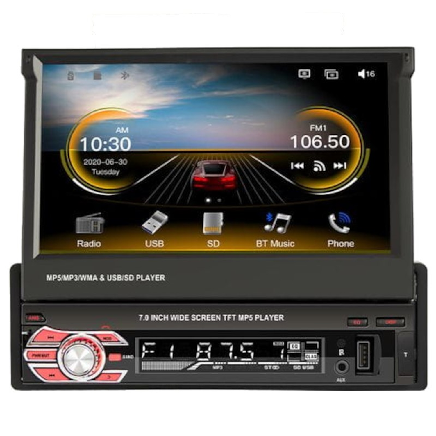 Auto-rádio 1 DIN SWM 9601C-S Bluetooth/Mirror Link/ Carplay/USB/Preto 1