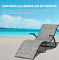 Espreguiçadeira de Jardim com Apoio para os Braços Apoio para os Pés Encosto Respirável e Estrutura de Metal Ergonómico para Terraço Praia Acampamento 170x62x68cm Cinza - Thumbnail 7