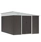 Abrigo de Jardim 8,9 m² 280x345x201 cm Abrigo de Exterior de Aço para Armazenamento com Portas e 2 Janelas Cinza - Miniatura 5