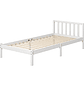 Estrutura de Cama de Madeira Estrado de Cama de Solteiro para Colchão 190x90 cm Carga 120 kg 198x96x70 cm Branco - Miniatura 1