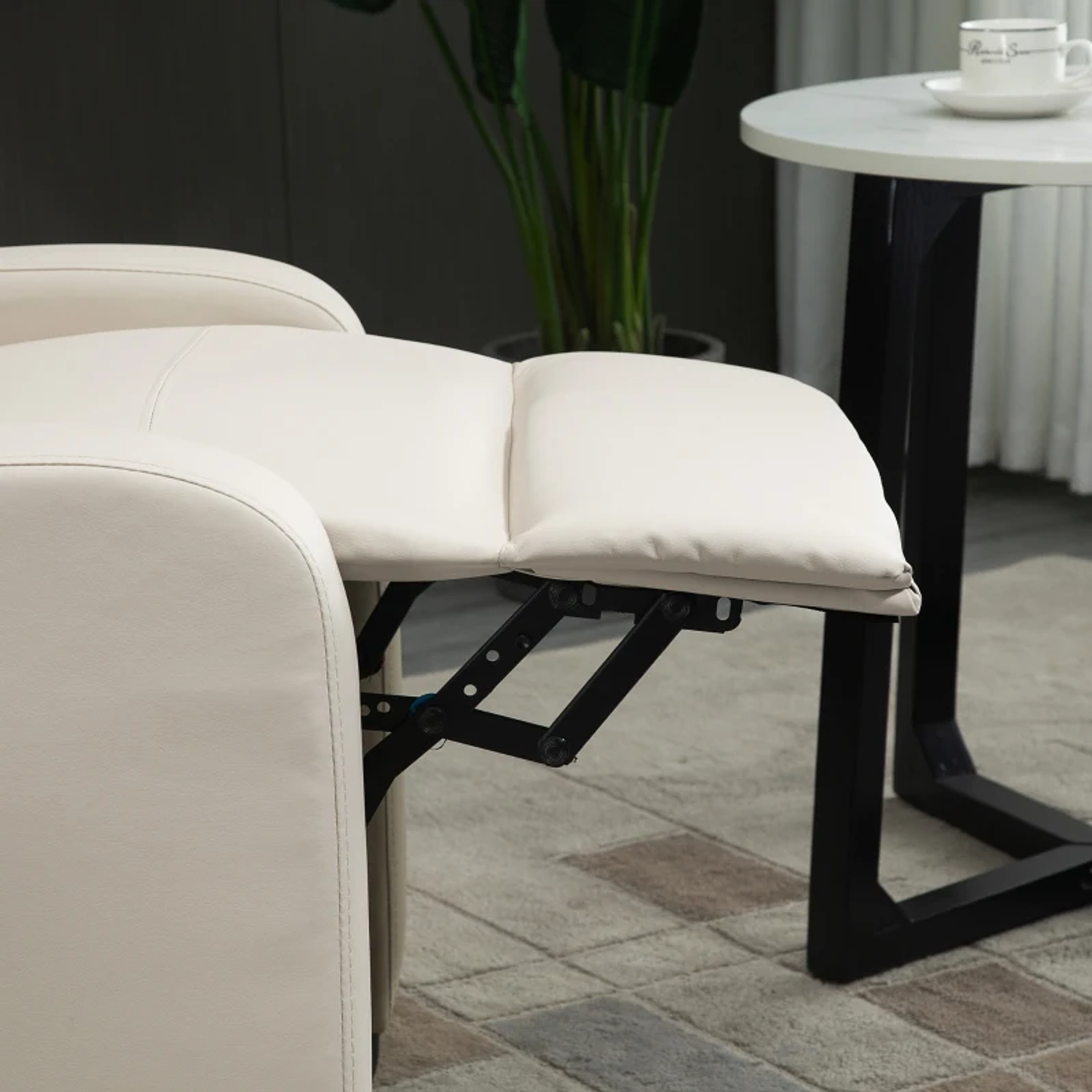 Poltrona de Massagem Poltrona Relax Reinclinável com Controle Remoto 2 Zonas de Massagem 8 Programas 5 Níveis de Intensidade Estofado em PU 68x88x98cm 9