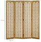 Biombo de 4 Painéis Dobrável 160x1,7x170 cm Separador de Ambientes de Madeira com Padrões Geométricos Madeira - Thumbnail 6