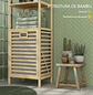 Estante de Casa de Banho em Bambu com 3 Prateleiras e 1 Cesto para Roupa Suja Removível 44x33x160 cm Natural - Miniatura 3