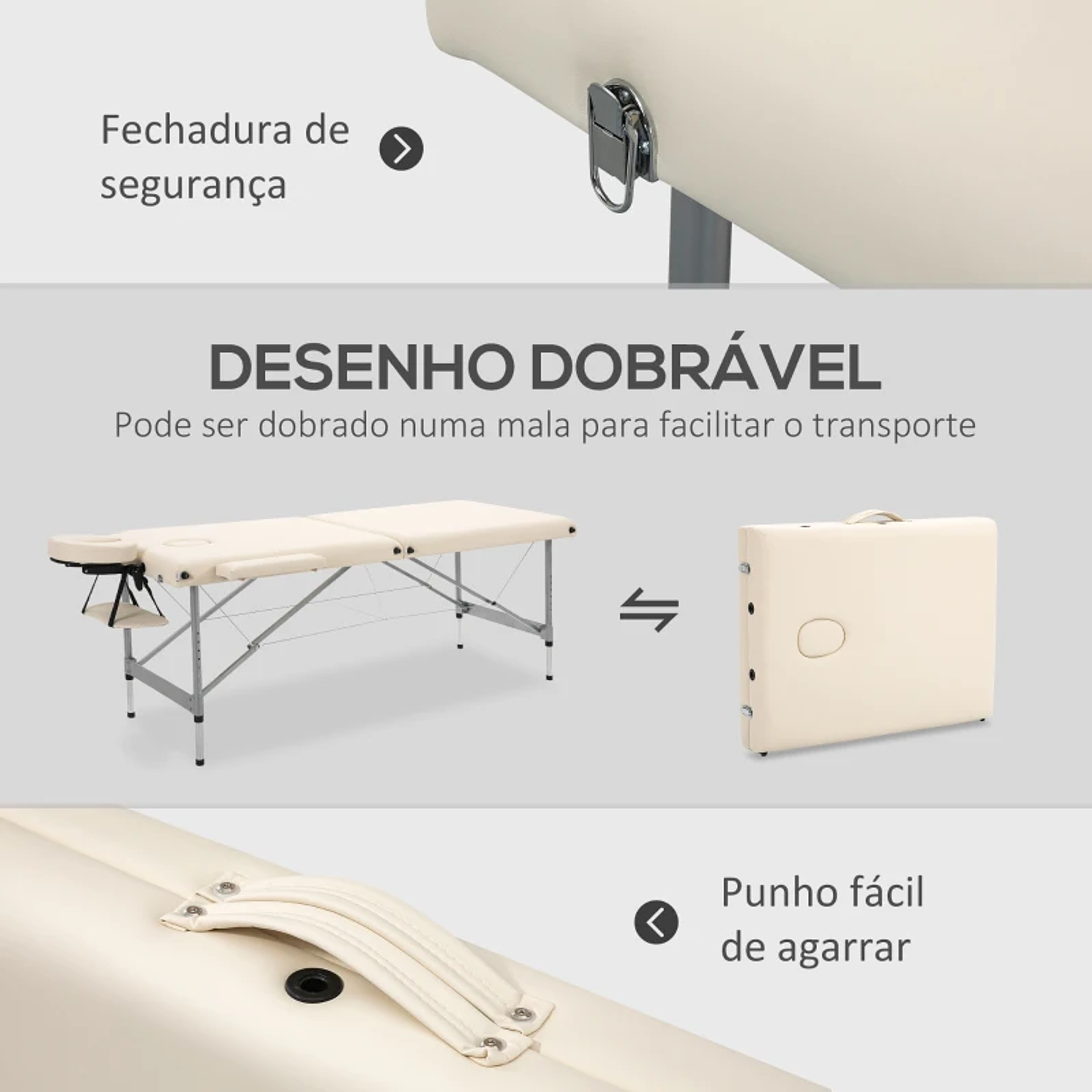 Marquesa Dobrável Mesa de Massagem Portátil com Altura Ajustável em 7 Posições 186x71x62-83cm 13