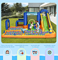 Castelo Insuflável Infantil 7 em 1 com Escorrega Piscina Insuflador e Bolsa de Transporte 430x420x200 cm Multicolorido - Miniatura 8