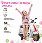 Moto Elétrica para Crianças de 3-6 Anos com Licença Vespa com USB MP3 Luz LED Rádio FM Velocidade 3 km/h - Thumbnail 9