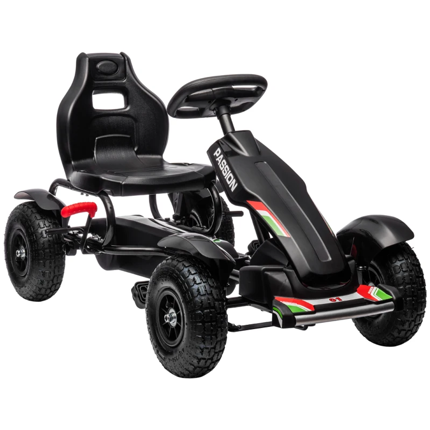 Kart a Pedais para Crianças com Assento Ajustável Pneus de Goma Travão de Mão para Crianças de 5-12 Anos 121x58x61 cm 9