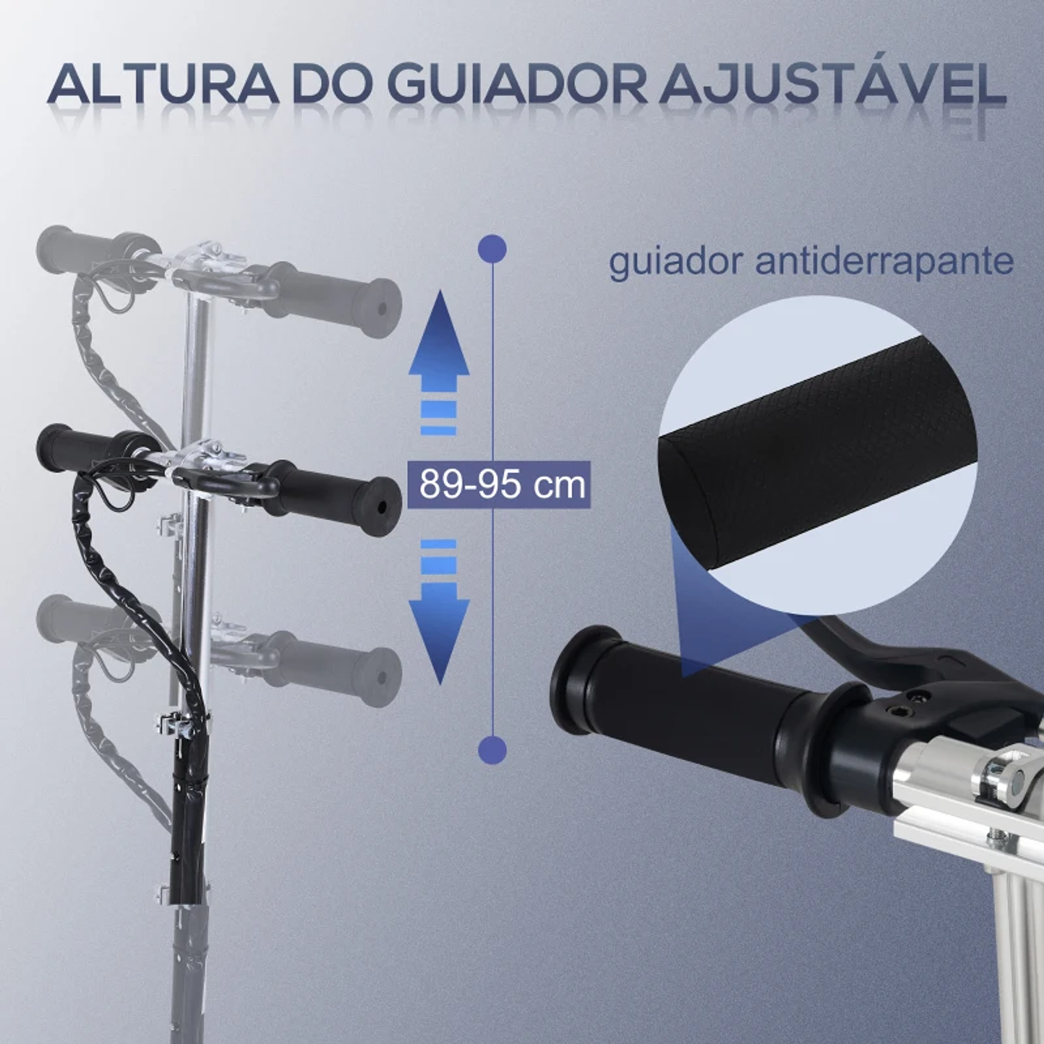 Trotinete Elétrica Dobrável para Crianças e Adolescentes acima de 7 Anos Velocidade de 10km/h Trotinete Elétrica com Guiador Ajustável e Freios Carga Máxima 50kg 78x37x89-95cm 5