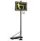 Tabela de Basquetebol com Rodas Altura Ajustável Suporte Tabela de PE e Base Recarregável 110x45x290-360cm Preto e Amarelo - Miniatura 1