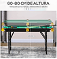 2 em 1 Mesa Multijogos para Crianças de 6+ Anos Mesa de Bilhar e Ping Pong Dobrável com Acessórios 140x63x60-80 cm Multicolor - Miniatura 8