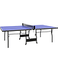 Mesa de Ping Pong Dobrável Profissional com Rodas Inclui 2 Raquetes e 3 Bolas para Interior 274x152,5x76 cm Azul - thumbnail 1